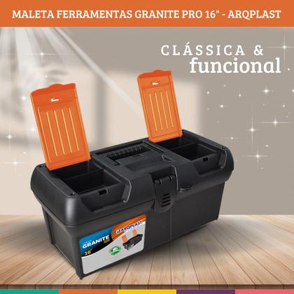 Imagem de Caixa Maleta Ferramentas Granite Pro 16 Caixa Reforçada Arqplast