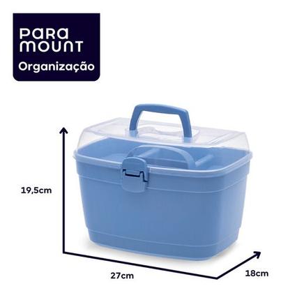 Imagem de Caixa Maleta Multiuso Organizadora Maquiagem Grande - Azul