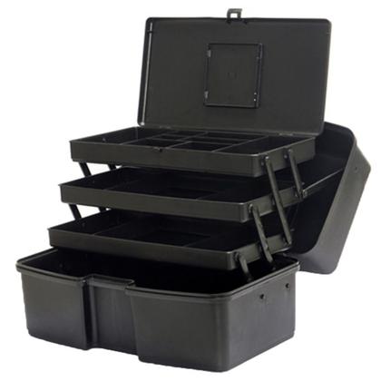 Imagem de Caixa Maleta Pesca Articulada Polymer Premium 3 Bandejas Grande 4043 Preta