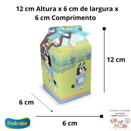 Imagem de Caixa Milk Lembrancinha Festa Bluey 8 Unidades 12x6x6cm Festcolor Licenciado