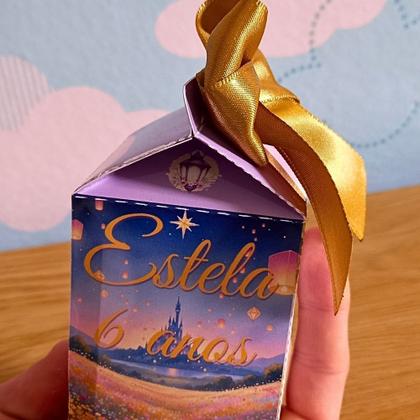 Imagem de Caixa Milk Rapunzel Aquarela Personalizada  Lembrancinha  Festa Infantil  Aniversário