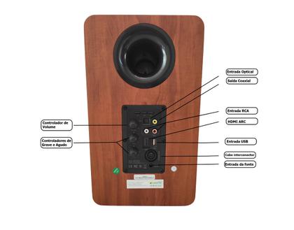 Caixa Monitor Áudio Referência Ativo Tomate Mst 2032 Bluetooth