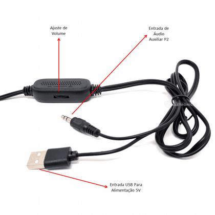 Imagem de Caixa Multimídia LED RGB Com 2 Canais Para PC Notebook Amplificação 6W RMS KPRO800