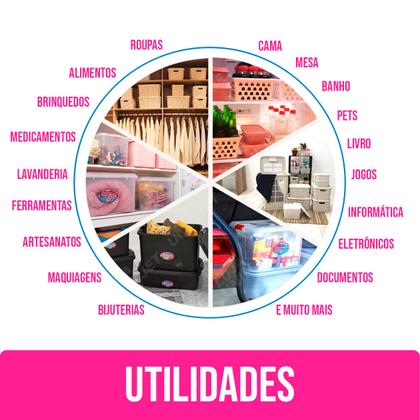 Imagem de Caixa Multiuso Organizadora 56 Lts Tampa Grande Resistente