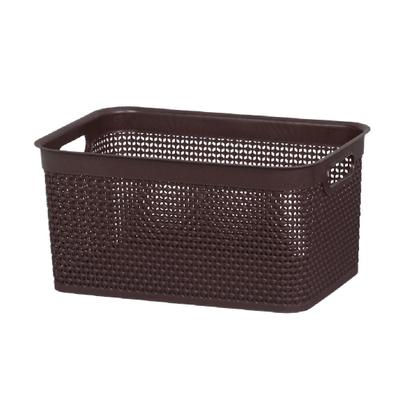 Caixa Naturalle Rattan 15L Rischioto Marrom Tabaco Com Tampa