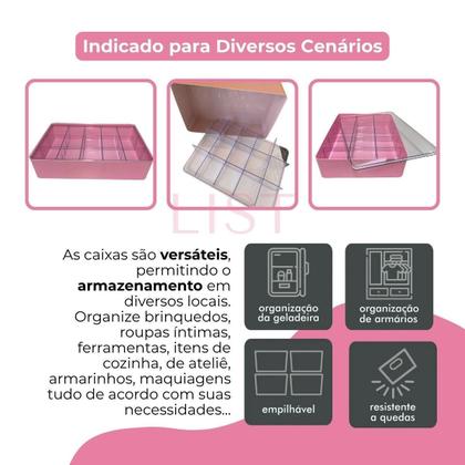 Imagem de Caixa Organizadora 6,3L Com Divisória Tampa Plástica Oferta