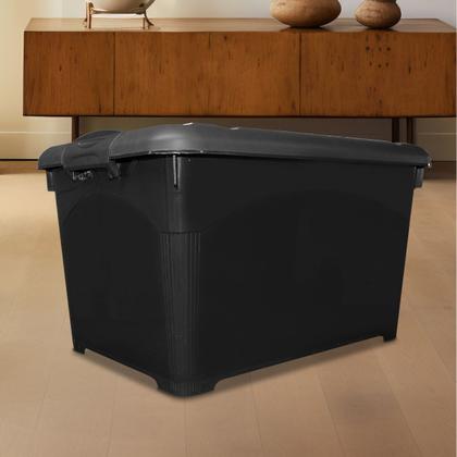 Imagem de Caixa Organizadora 65 Litros Com Travas e Rodinhas Guarda Objetos