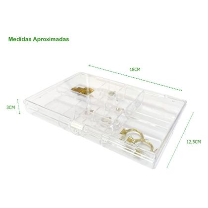 Imagem de Caixa Organizadora Bijuterias Joias Pequeno Divisórias