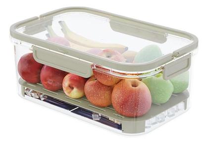 Imagem de Caixa Organizadora Com Escorredor Frutas Verduras Geladeira