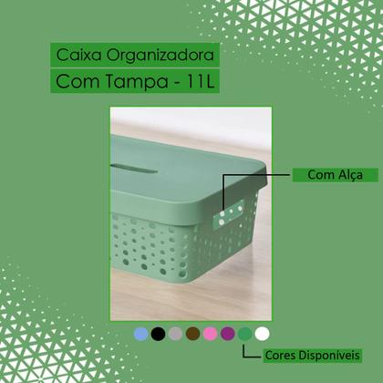 Imagem de Caixa Organizadora Com Tampa 11 Litros - Usual Utilidades
