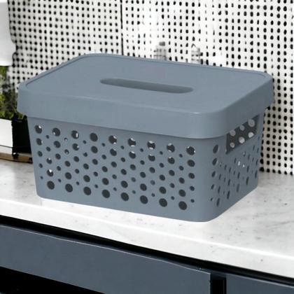 Imagem de Caixa organizadora com tampa 2 litros Objetos Roupas para Armário Multiuso