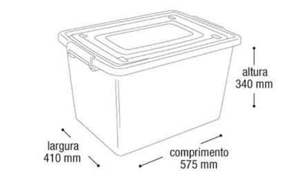 Imagem de Caixa Organizadora com Tampa e Trava 56 Litros Preta