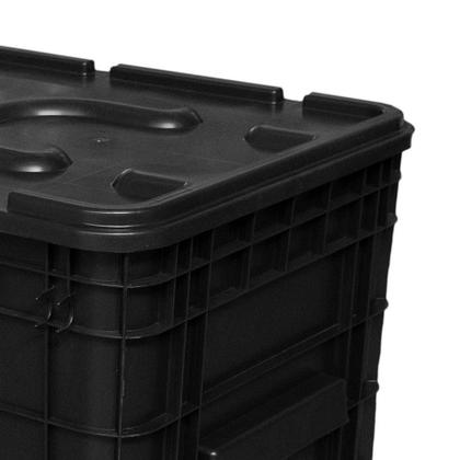 Caixa Organizadora com Tampa Preta 372L - LAR PLASTICOS Imagem de Caixa Organizadora com Tampa Preta 372L