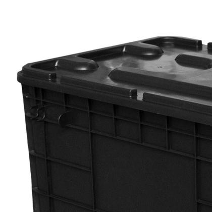 Caixa Organizadora com Tampa Preta 372L - LAR PLASTICOS Imagem de Caixa Organizadora com Tampa Preta 372L