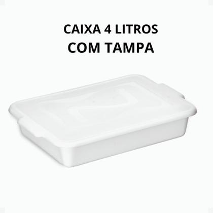 Imagem de Caixa Organizadora Com Tampa Resistente 4 Litros Branca