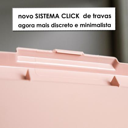 Caixa Organizadora Com Trava 30 Litros Rose Ordene Imagem de Caixa Organizadora Com Trava 30 Litros Rose Ordene
