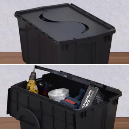 Imagem de Caixa Organizadora Container Or-08 56 Litros Preto Com Tampa