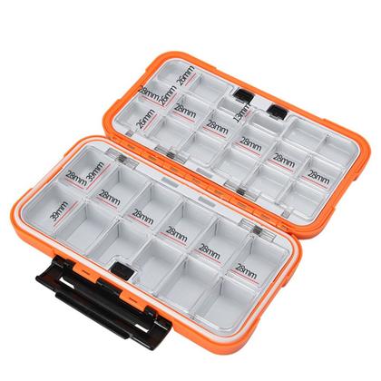 Imagem de Caixa Organizadora de Pesca Portátil Grande Capacidade à Prova dÁgua com 24 a 28 Compartimentos para Iscas, Anzóis e Acessórios de Pesca