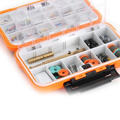 Imagem de Caixa Organizadora de Pesca Portátil Grande Capacidade à Prova dÁgua com 24 a 28 Compartimentos para Iscas, Anzóis e Acessórios de Pesca