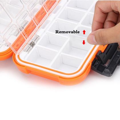 Imagem de Caixa Organizadora de Pesca Portátil Grande Capacidade à Prova dÁgua com 24 a 28 Compartimentos para Iscas, Anzóis e Acessórios de Pesca