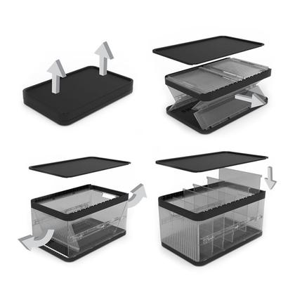 Imagem de Caixa Organizadora Dobrável 21 Litros com Tampa e Alça Divisória Móvel