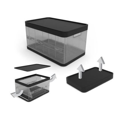 Imagem de Caixa Organizadora Dobrável 21 Litros com Tampa e Alça Divisória Móvel
