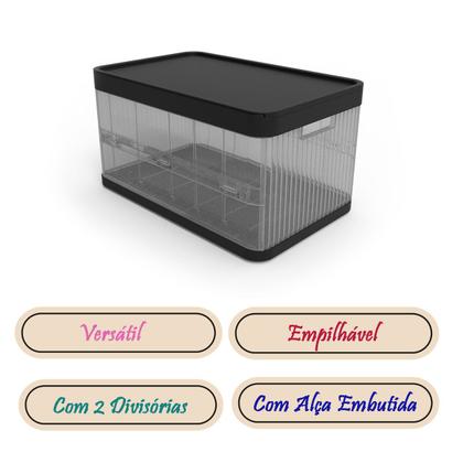 Imagem de Caixa Organizadora Dobrável 21 Litros com Tampa e Alça Divisória Móvel