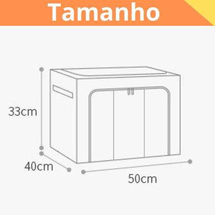 Imagem de Caixa Organizadora Dobrável 66L com Tampa e Zíper Ideal Armazenar Roupas Edredons Toalhas e Closet Guarda Roupa Com Alça