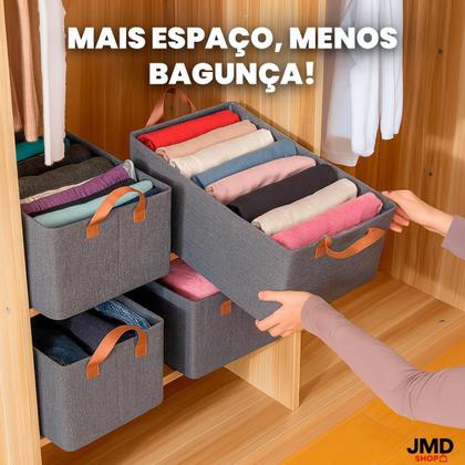 Imagem de Caixa Organizadora Dobrável com Reforço de MDF e Acabamento Sofisticado