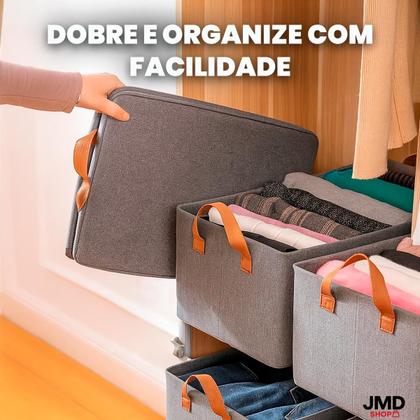Imagem de Caixa Organizadora Dobrável com Reforço de MDF e Acabamento Sofisticado