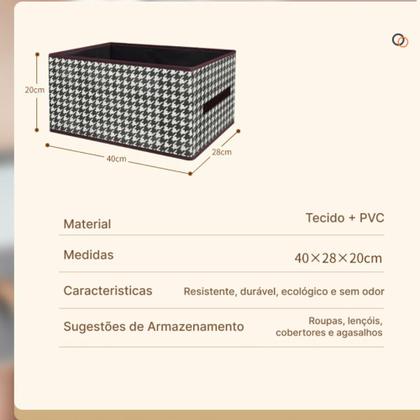Imagem de Caixa Organizadora Dobrável em Tecido e PVC Para Roupas e Objetos (CX-02)