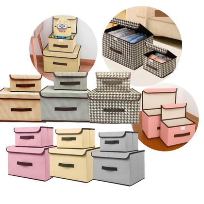 Imagem de Caixa Organizadora Dobrável em Tecido  Kit 2 Unidades com Estrutura Rígida