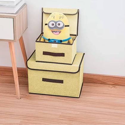 Imagem de Caixa Organizadora Dobrável em Tecido  Kit 2 Unidades com Estrutura Rígida