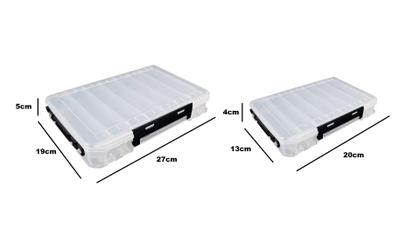 Imagem de Caixa Organizadora Dupla Com 14 Divisórias Para Iscas Pesca