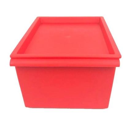 Imagem de Caixa Organizadora empilhável grande tab Vermelha 38x13x27
