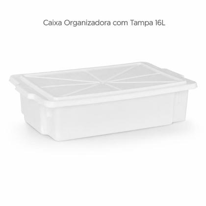 Imagem de Caixa Organizadora Frigorífica Grande 16 Litros com Tampa Freezer Geladeira Salgados Restaurante Açougue Multiuso -