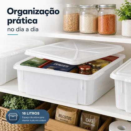 Imagem de Caixa Organizadora Frigorífica Grande 16 Litros com Tampa Freezer Geladeira Salgados Restaurante Açougue Multiuso -