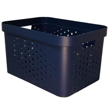 Imagem de Caixa organizadora grande 17 litros azul petróleo qualidade resistente com tampa