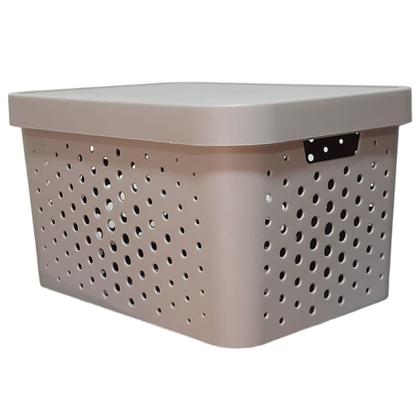 Imagem de Caixa organizadora grande 17 litros cinza qualidade resistente com tampa