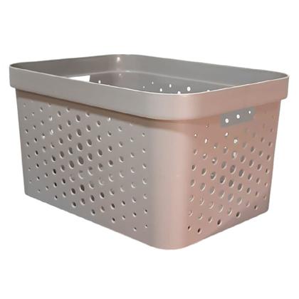 Imagem de Caixa organizadora grande 17 litros cinza qualidade resistente com tampa