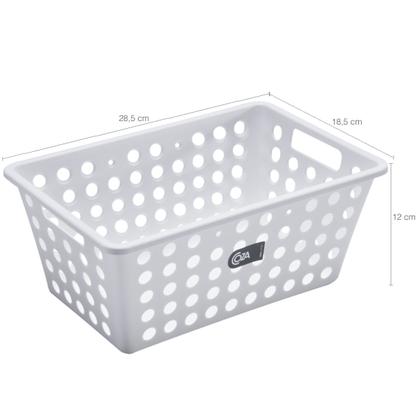 Imagem de Caixa Organizadora Grande Plástica Alças Aberturas Closet