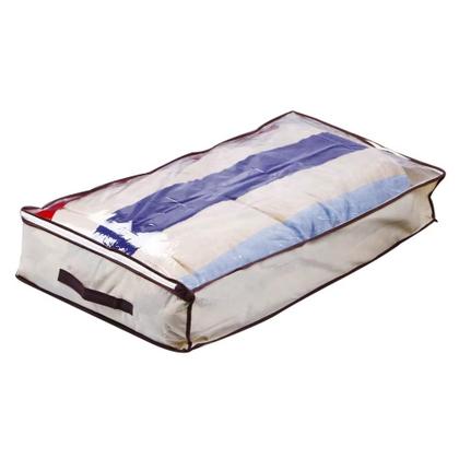 Imagem de Caixa Organizadora Guarda Manta Lençol Edredom Organiza Guarda Roupa Quarto Multiuso Com Ziper E