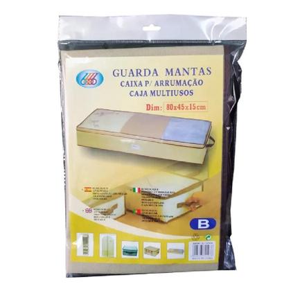 Imagem de Caixa Organizadora Guarda Manta Lençol Edredom Organiza Guarda Roupa Quarto Multiuso Com Ziper E