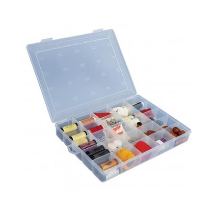 Imagem de Caixa Organizadora Multiuso 25 Divisórias Fixas Estojo Transparente