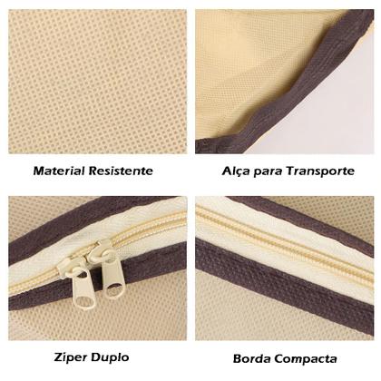 Imagem de Caixa Organizadora Multiuso Grande Tampa Organizador Guarda Roupa Lençol Travesseiro 60x45x30