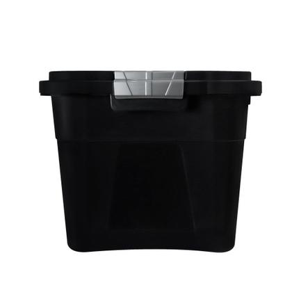 Imagem de Caixa Organizadora Multiuso Plástica 30 Litros com Tampa Preta - Ideal para Armazenamento e Organização de Brinquedos, Documentos e Ferramentas