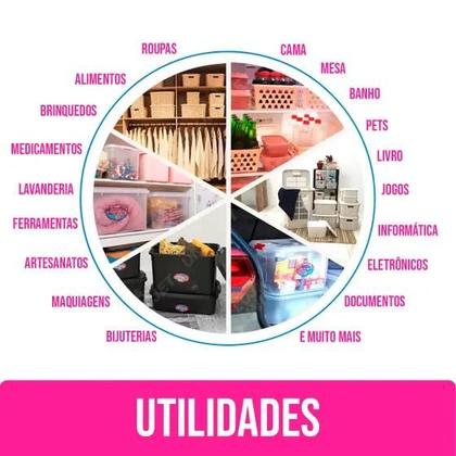 Caixa Organizadora Multiuso Transparente 56 Litros - UNINJET Imagem de Caixa Organizadora Multiuso Transparente 56 Litros