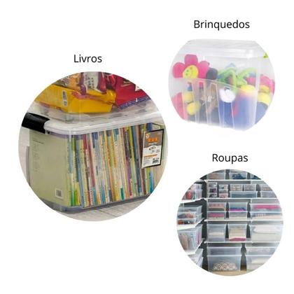 Caixa Organizadora Multiuso Transparente 56 Litros - UNINJET Imagem de Caixa Organizadora Multiuso Transparente 56 Litros