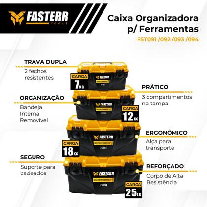 Imagem de Caixa Organizadora Para Ferramentas Com Fecho