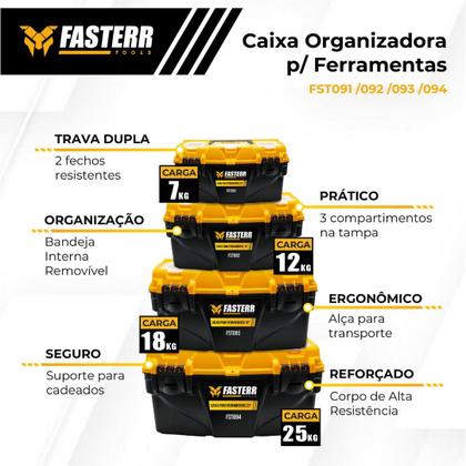Imagem de Caixa Organizadora Para Ferramentas Com Fecho